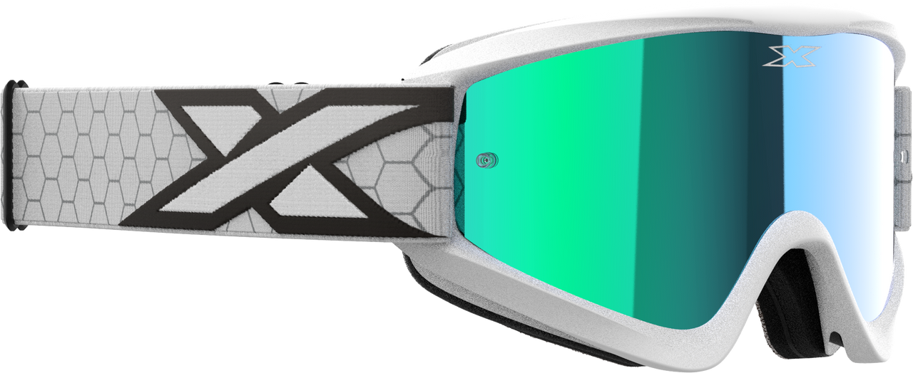 EKS BRAND - 067-60520 - FLAT OUT MIRROR GOGGLE WHITE/BLACK BLUE MIRROR