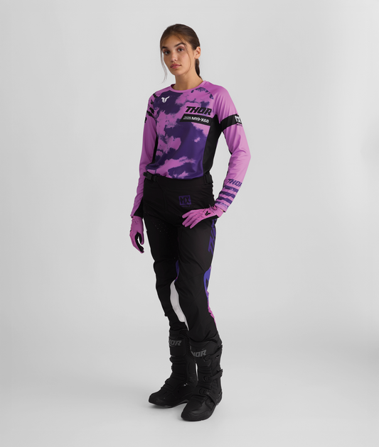 Thor 2026 Womens Launchmode Bleach Black/Orchid Jersey Pant Combo
