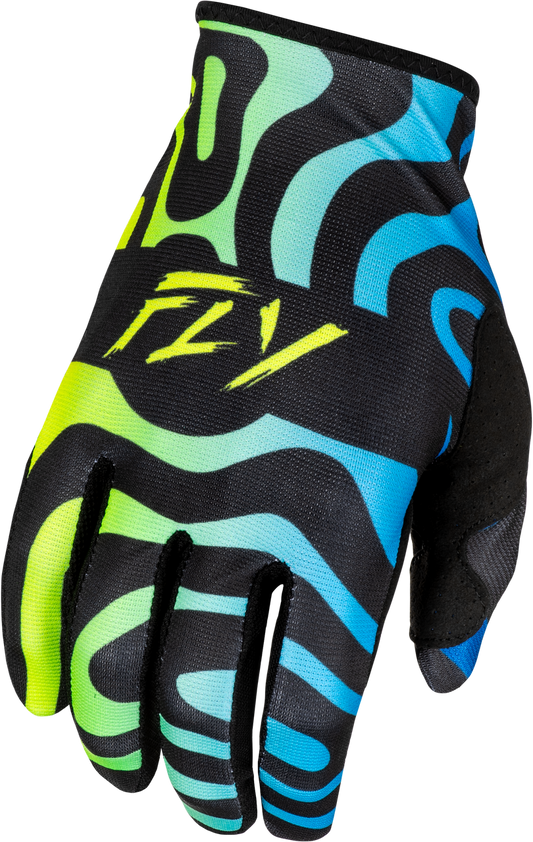 FLY Racing 2025 Youth Lite Zen Gloves Black/Blue/Hi-Vis