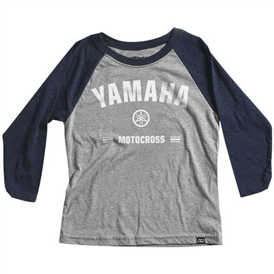 Factory Effex Youth Yamaha Speedy Baseball Tee - Navy/Grey