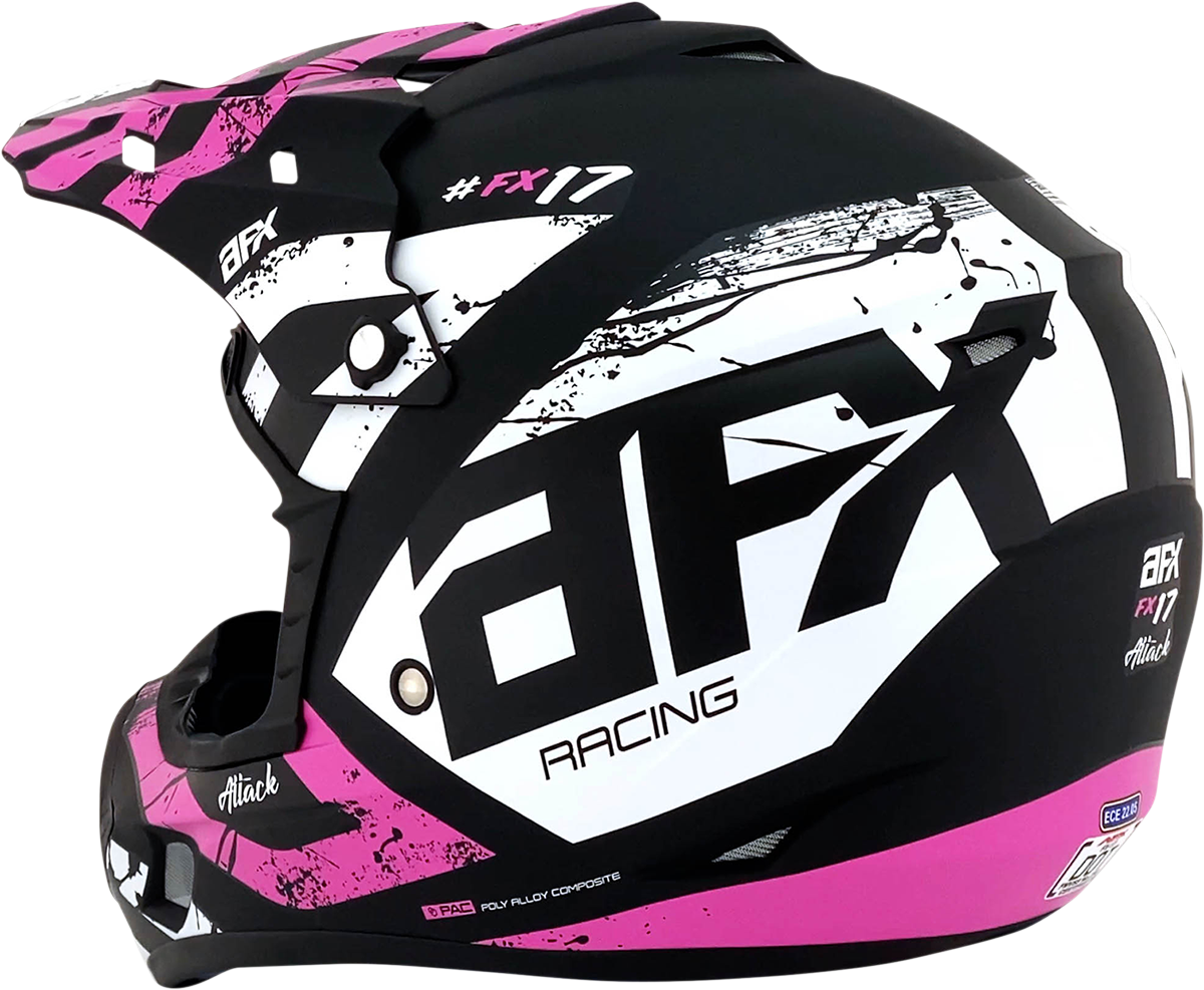 AFX FX-17 Offroad Helmet Attack Matte Black/Fuchsia