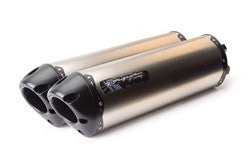 Two Brothers - Ducati 696 (09-11) Dual M-2 Black Series Slip-On (Titanium)