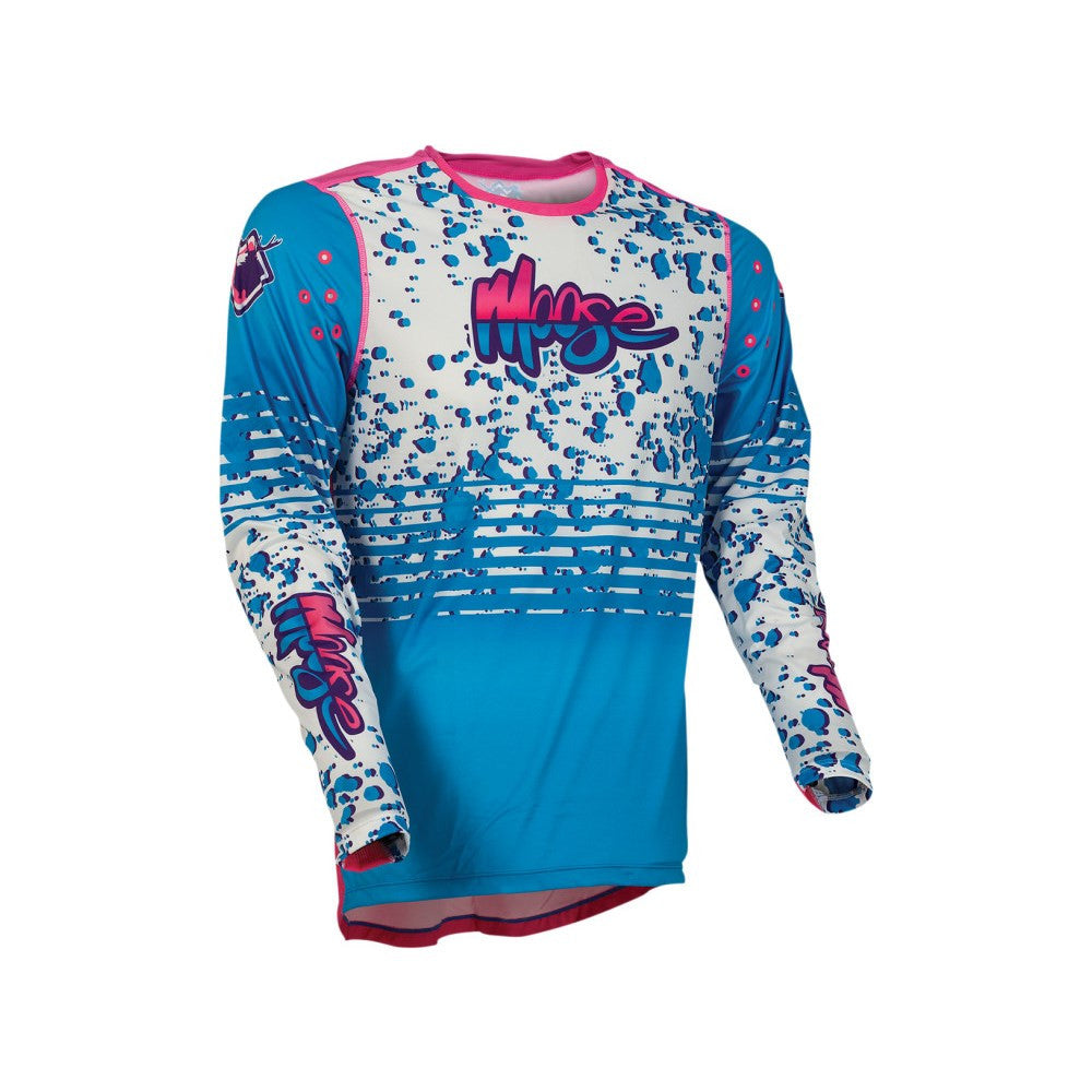 Moose Racing 2022 Agroid Jersey Pant Combo Blue/Pink/White