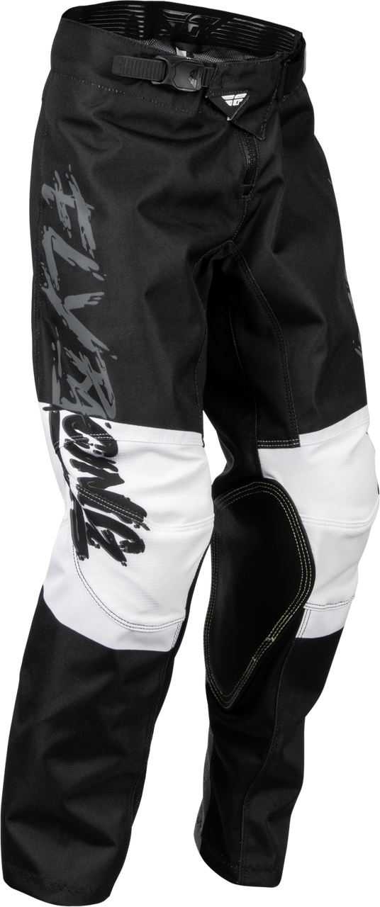 FLY Racing 2023 Youth Kinetic Khaos Pants Grey/Black/White