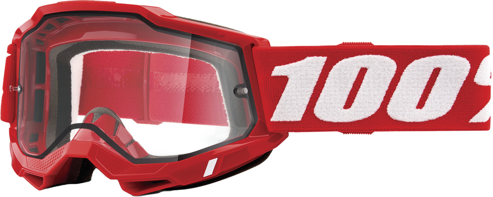 100% - 50015-00005 - ACCURI 2 ENDURO MOTO GOGGLE NEON RED CLEAR LENS