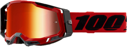 100% - 50010-00003 - RACECRAFT 2 GOGGLE RED MIRROR RED LENS