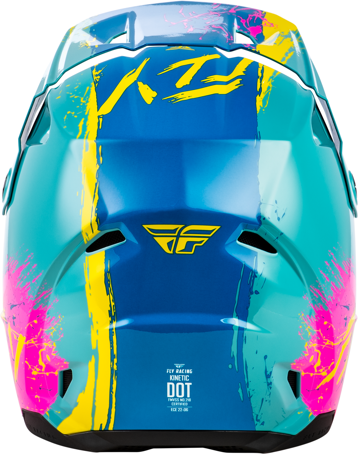 FLY Racing 2026 Youth Girls Kinetic Drip Helmet Turquoise/Pink/Yellow