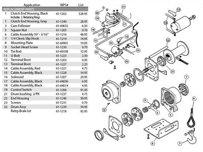 Warn 2500LBS Control Switch