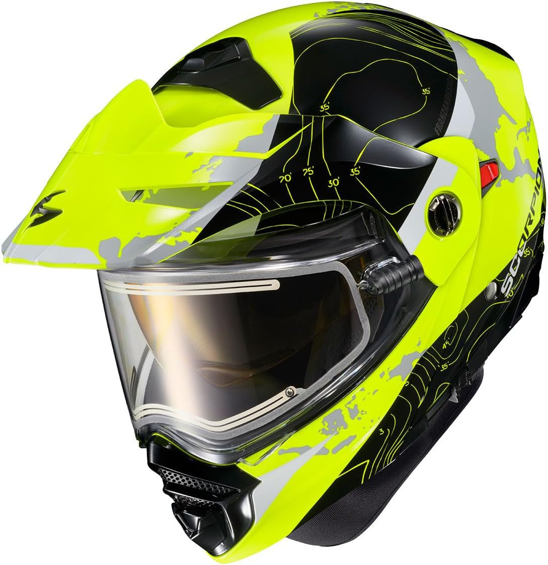 Scorpion EXO-AT960 Cold Weather Electric Snow Helmet Topographic Hi-Vis