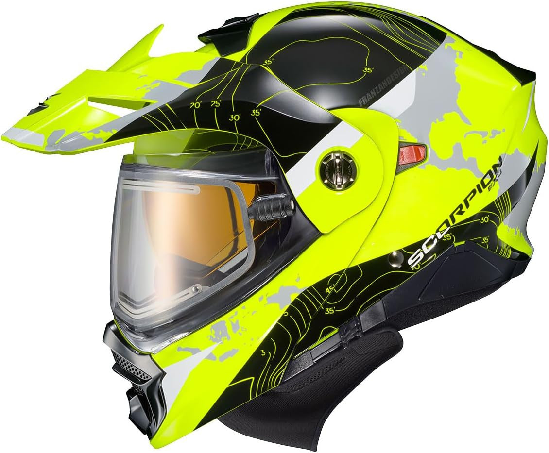 Scorpion EXO-AT960 Cold Weather Electric Snow Helmet Topographic Hi-Vis