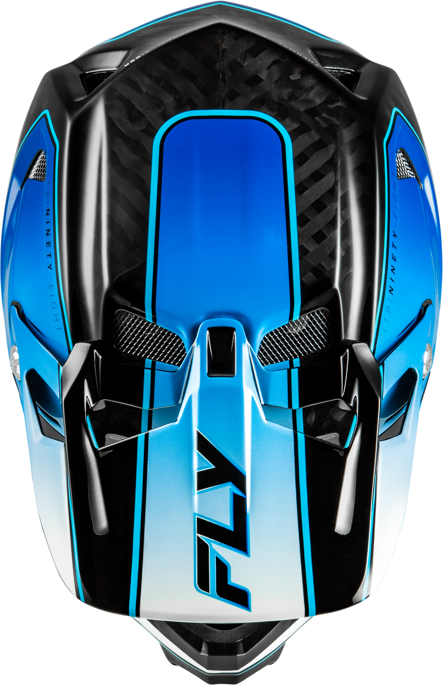 FLY Racing 2026 Werx-R Flow Carbon Helmet Black Carbon/Blue/White