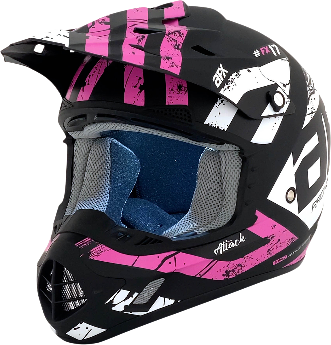 AFX FX-17 Offroad Helmet Attack Matte Black/Fuchsia