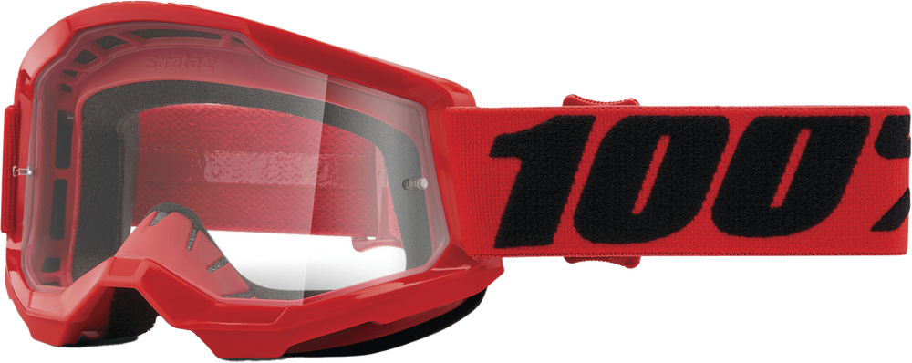 100% - 50031-00004 - STRATA 2 JUNIOR GOGGLE RED CLEAR LENS