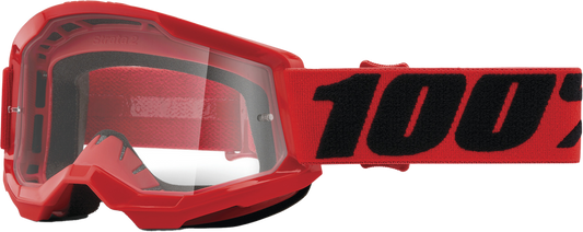 100% - 50031-00004 - STRATA 2 JUNIOR GOGGLE RED CLEAR LENS