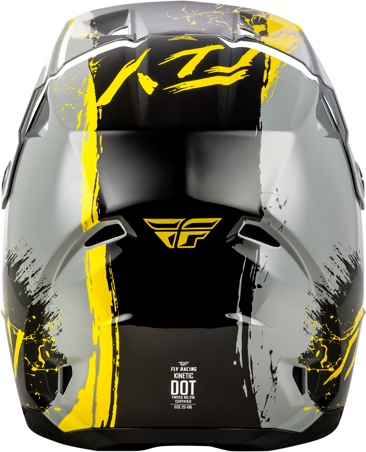 FLY Racing 2026 Youth Kinetic Drip Helmet Grey/Black/Yellow