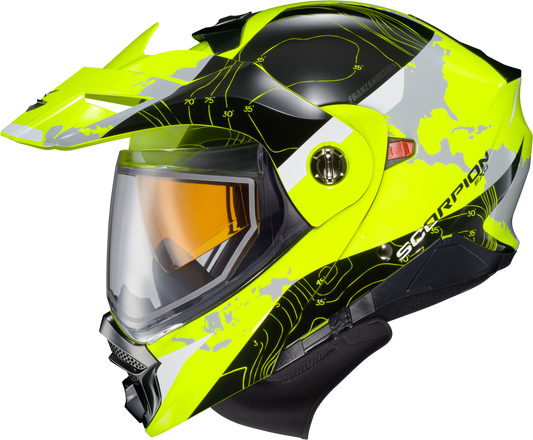 Scorpion EXO-AT960 Cold Weather Dual Pane Snow Helmet Topographic Hi-Vis