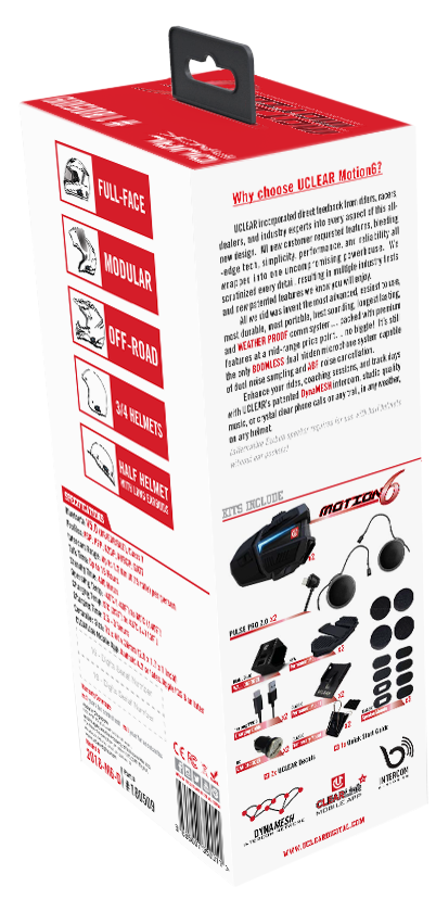 Uclear - 180509 - Motion 6 Dual Kit Boomless Helmet Coomunicator