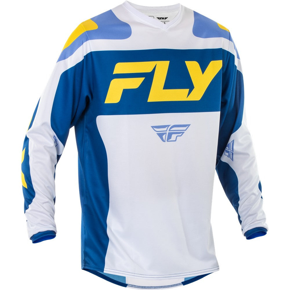 FLY Racing 2025 F-16 Jersey Pant Combo White/Dark Blue/Yellow