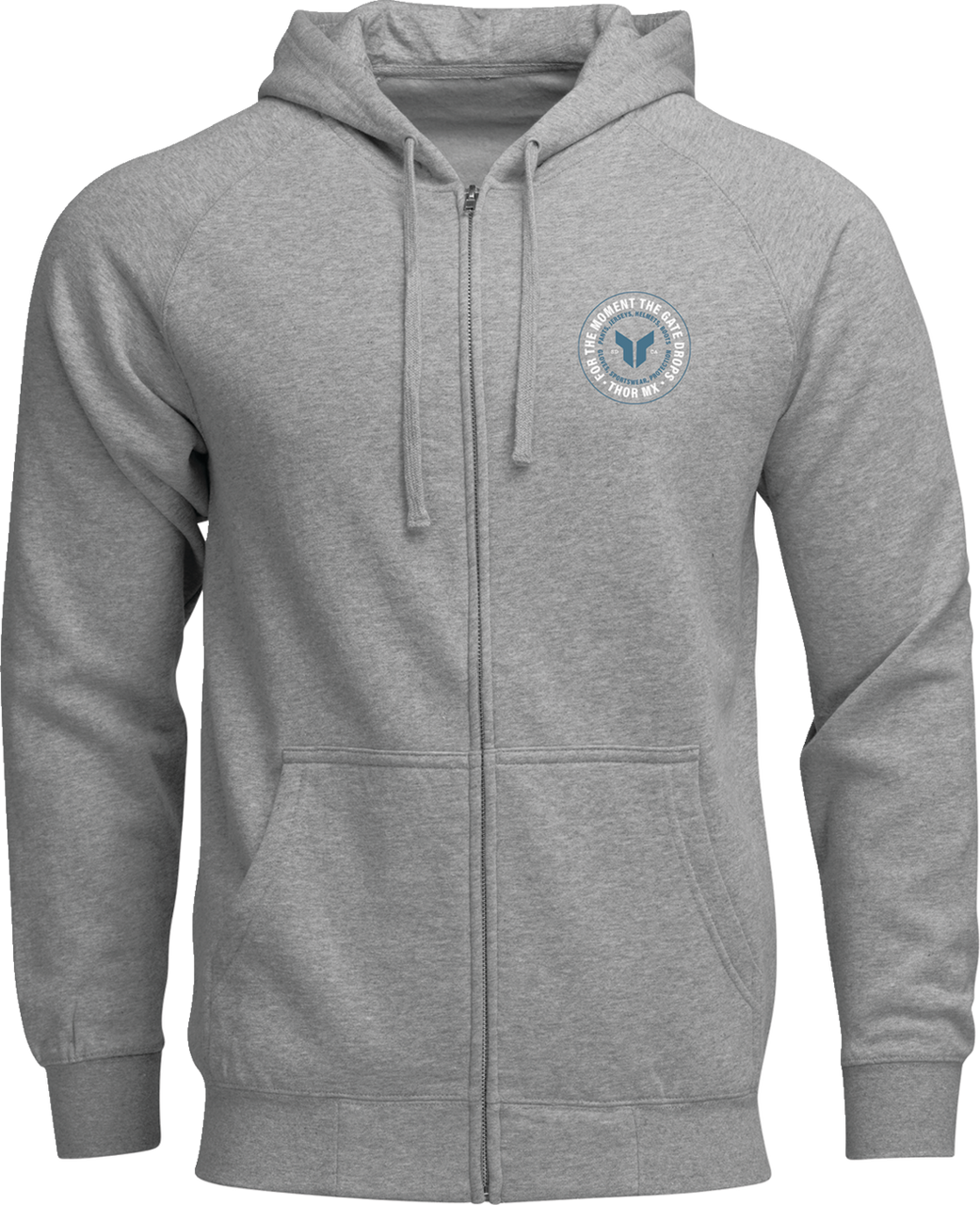 Thor Badge Zip-Up Hoodie Heather Gray
