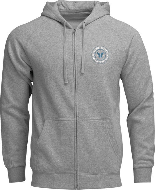 Thor Badge Zip-Up Hoodie Heather Gray