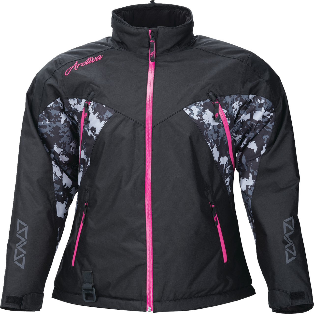 Arctiva Womens Pivot 7 Snow Jacket Black/Camo Gray/Pink