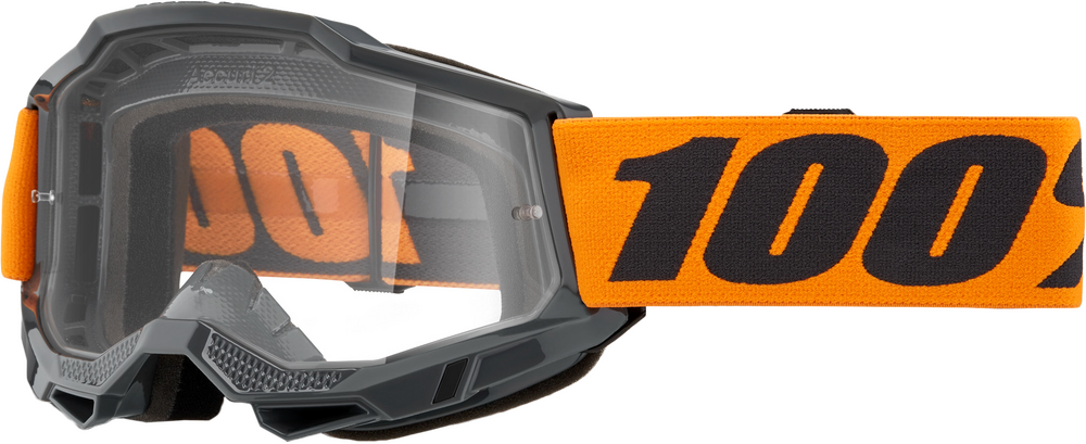 100% - 50027-00015 - STRATA 2 GOGGLE NEON ORANGE CLEAR LENS