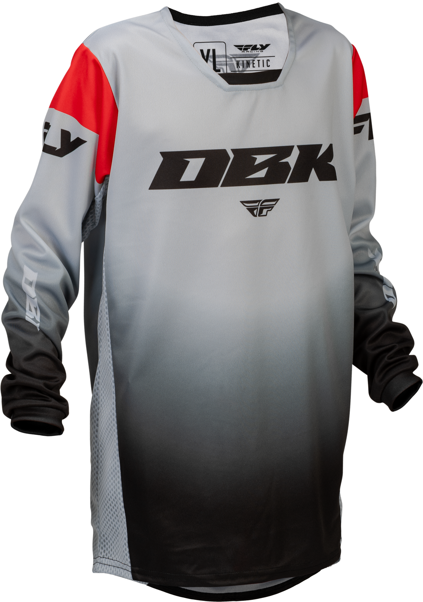 FLY Racing 2026 Youth Kinetic DBK Jersey Grey/Black/Red