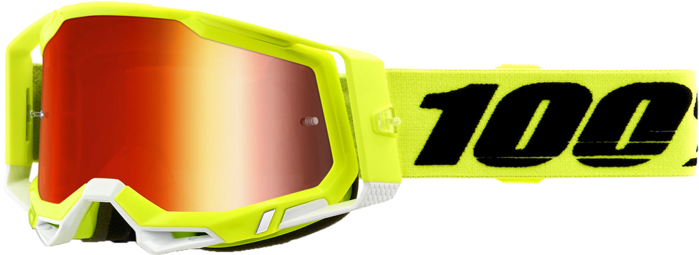 100% - 50010-00004 - RACECRAFT 2 GOGGLE YELLOW MIRROR RED LENS