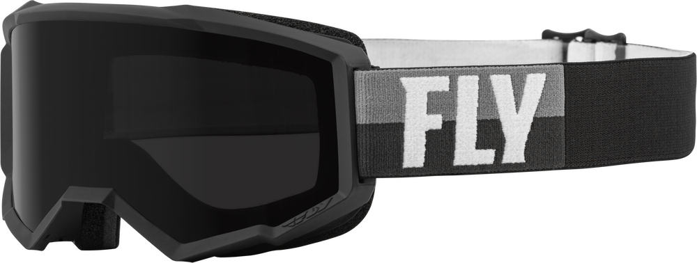 FLY RACING - 37-51672 - ZONE W/C GOGGLE BLACK/WHITE W/DARK SMOKE HYDROPHOC LENS