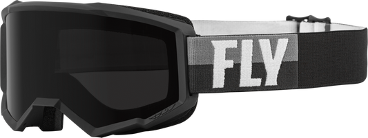 FLY RACING - 37-51672 - ZONE W/C GOGGLE BLACK/WHITE W/DARK SMOKE HYDROPHOC LENS