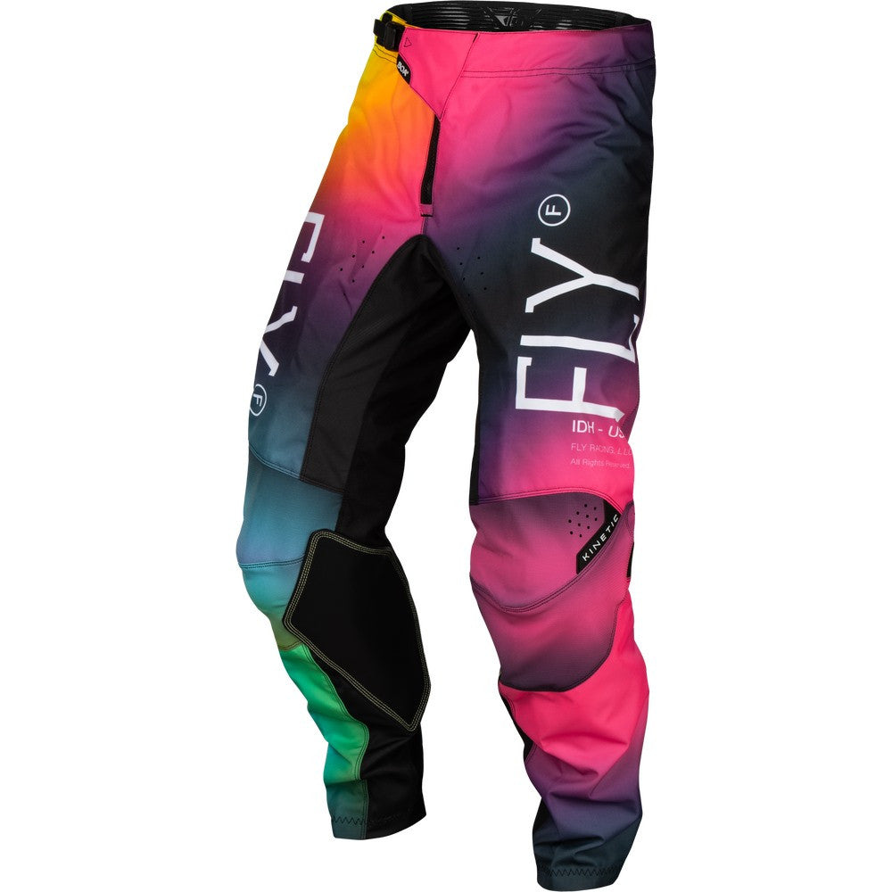 FLY Racing 2024 Youth Kinetic Prodigy Jersey Pant Combo Fuschia/Electric Blue/Hi-Vis