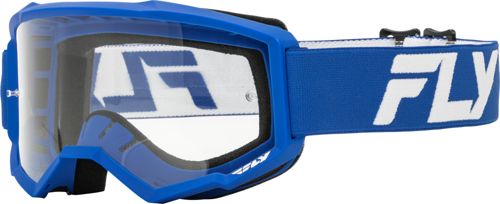 FLY RACING - 37-51153 - FOCUS GOGGLE BLUE/WHITE W/ CLEAR LENS