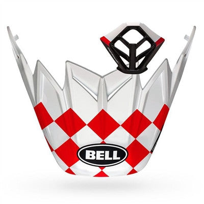 Bell Moto-9 Fasthouse Checkers Replacement Helmet Visor and Mouthpiece Kit - Matte White/Red