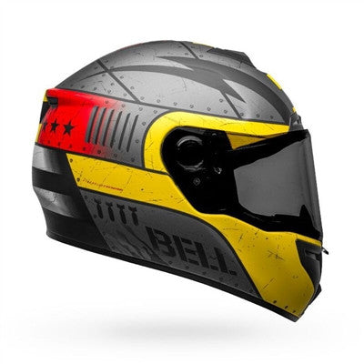 Bell SRT Devil May Care Full Face Helmet - Matte Gray/Yellow