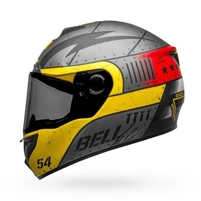 Bell SRT Devil May Care Full Face Helmet - Matte Gray/Yellow