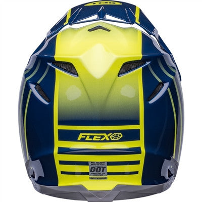 Bell Moto-9S Flex Sprint Offroad Helmet - Matte/Gloss Dark Blue/Hi-Viz Yellow