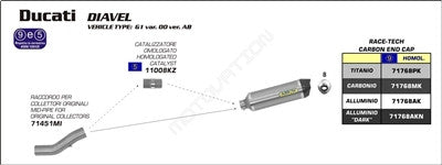 Arrow Link Pipe For Stock Headers - Ducati Diavel