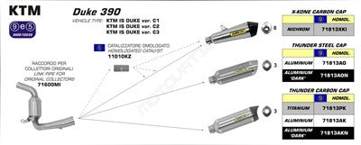 Arrow Link Pipe For Stock Headers - KTM 390 Duke