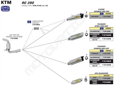Arrow Link Pipe For Stock Headers - KTM RC125