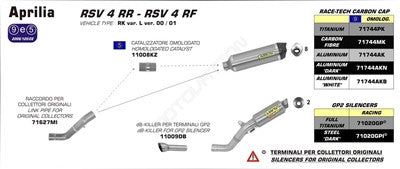 Arrow Link Pipe For Stock Headers - Aprilia RSV4 RF