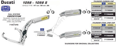 Arrow Full System Exhaust - Ducati 1098