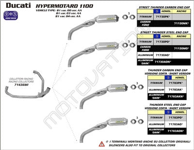Arrow Full System Exhaust - Ducati Hypermotard 1100