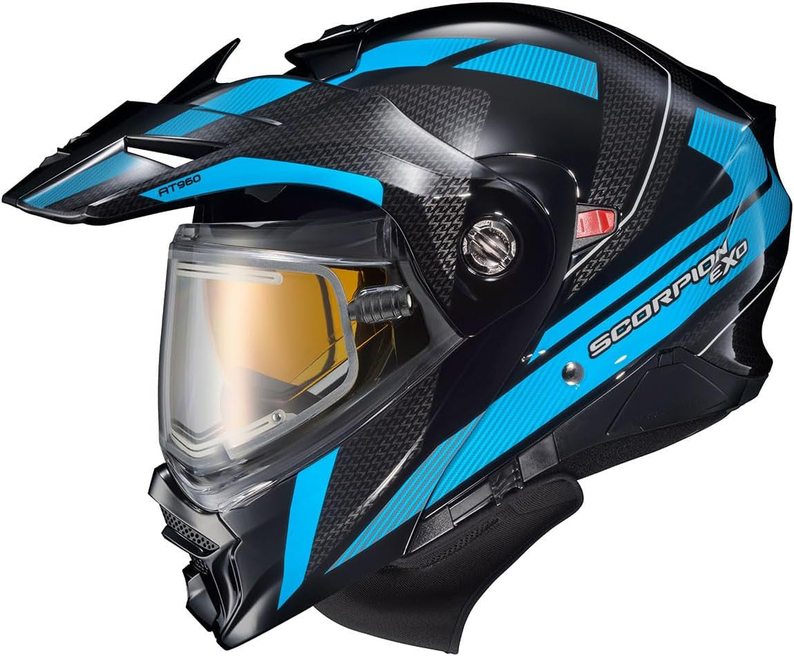 Scorpion EXO-AT960 Cold Weather Electric Snow Helmet Hicks Light Blue