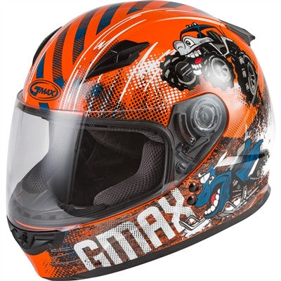 GMAX Youth GM-49Y Full-Face Helmet - Beasts Orange/Blue/Grey