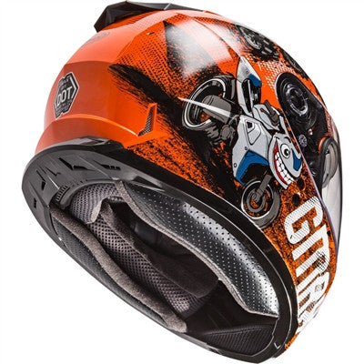 GMAX Youth GM-49Y Full-Face Helmet - Beasts Orange/Blue/Grey