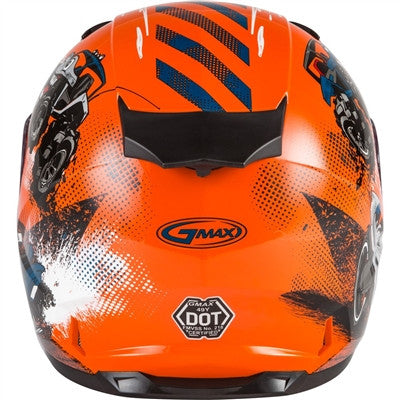 GMAX Youth GM-49Y Full-Face Helmet - Beasts Orange/Blue/Grey