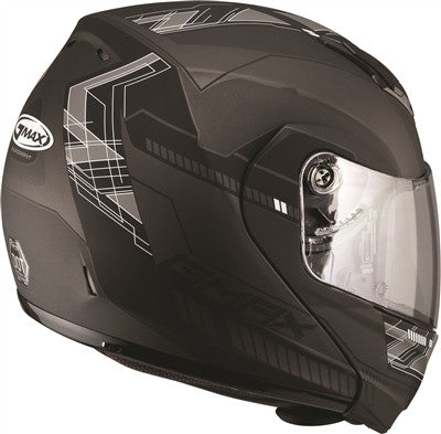 GMAX 2019 MD04 Modular Street Graphics Helmet - Flat Black/Dark Silver
