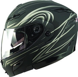 GMAX 2019 GM54s Graphics Modular Helmet - Derk Flat Black/Silver