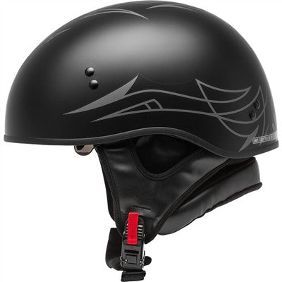 GMAX HH-65 Half Helmet - Pin Naked Matte Black/Dark Silver