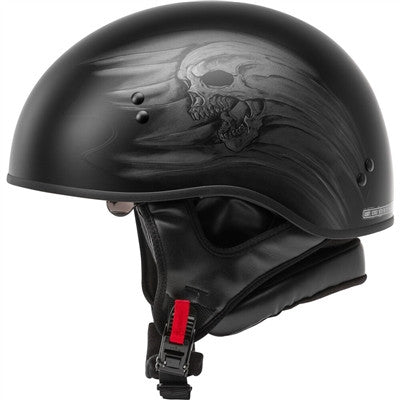 GMAX HH-65 Half Helmet - Ritual Naked Matte Black/Silver